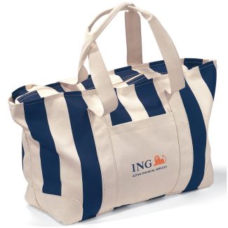 Large Striped Canvas Tote