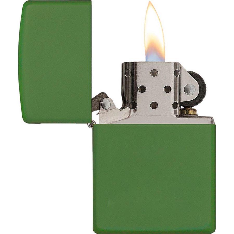 Zippo Green Matte Windproof Lighter With Zippo Logo, 221ZL, New In Box
