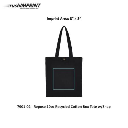 Repose 10oz Recycled Cotton Box Tote w/Snap 3