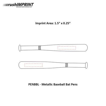 Metallic Baseball Bat Pens 2