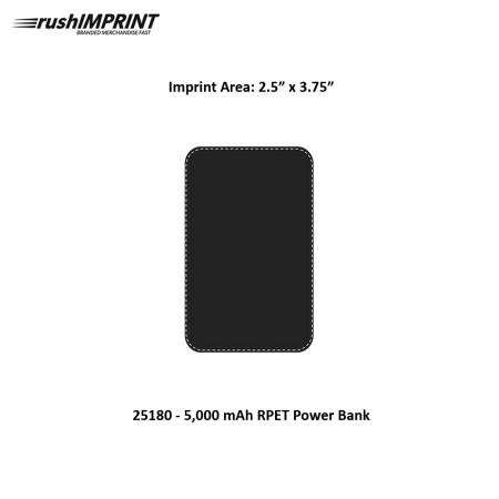5,000 mAh RPET Power Bank 1