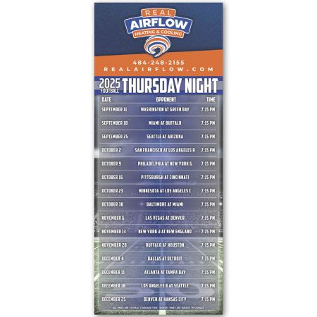 Football Schedule Magnet - Custom Imprint 1