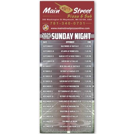Football Schedule Magnet - Custom Imprint 3