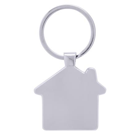 Bamboo & Metal House Keychain 1