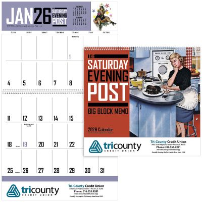 Custom Logo The Saturday Evening Post Big Block Memo Calendars