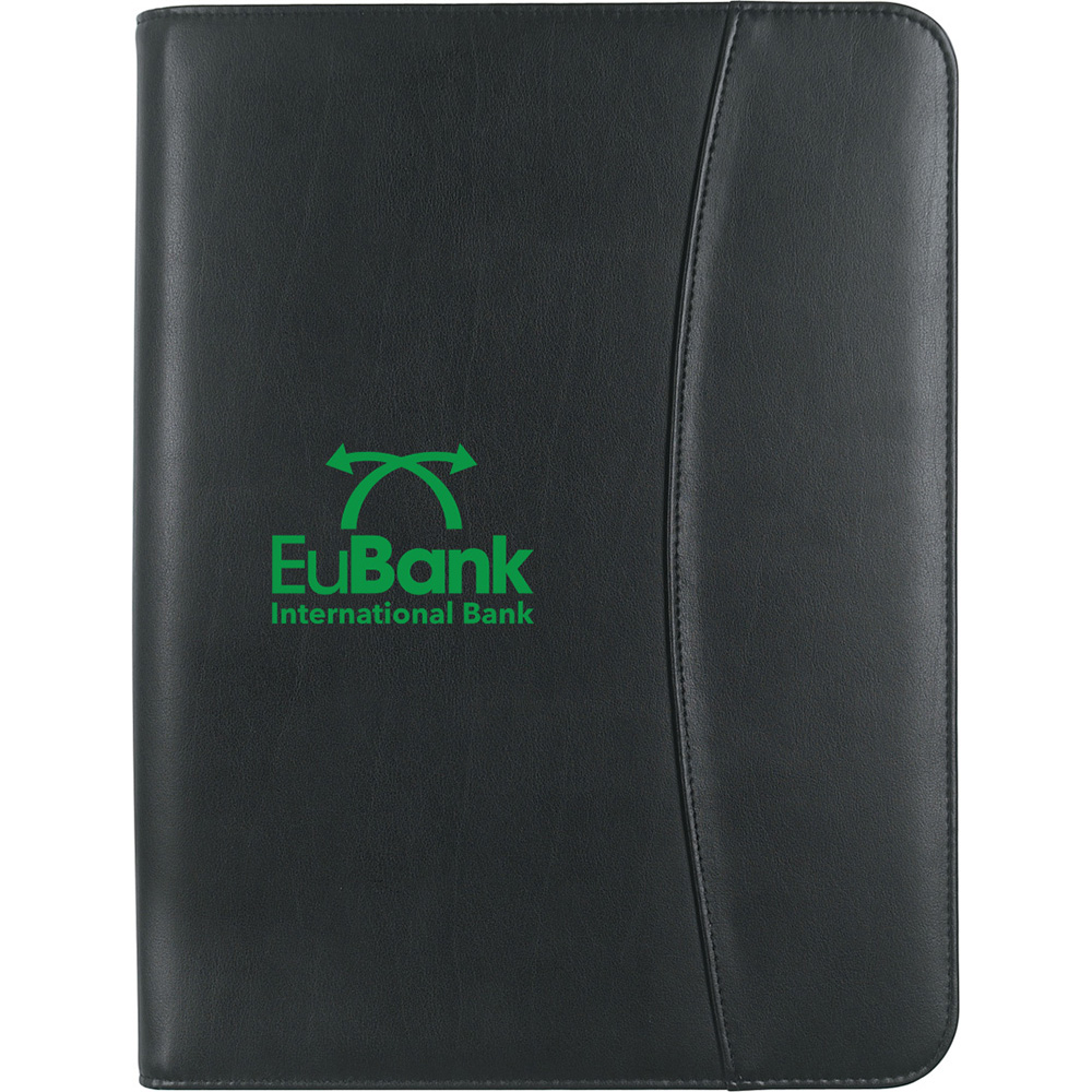 Promotional Leather Zippered Portfolio With Calculator - Custom Promotional Products | rushIMPRINT
