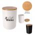 24 Oz. Ceramic Containers With Bamboo Lid Thumbnail 1