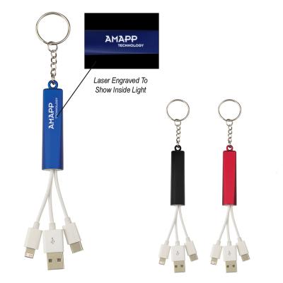 3-In-1 Lights Up Charging Cables On Key Rings 1