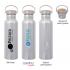 21 Oz. Shiny Liberty Stainless Steel Bottles With Bamboo Lid Thumbnail 1