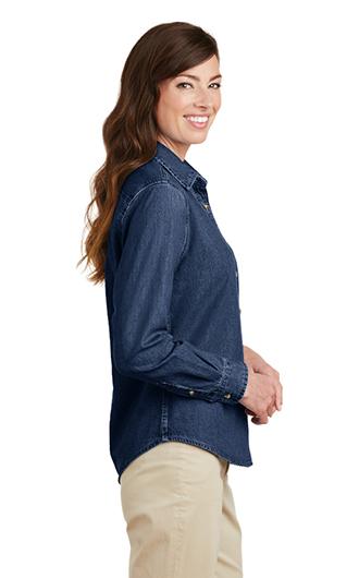 Port & Company - Women's Long Sleeve Value Denim Shirt 3