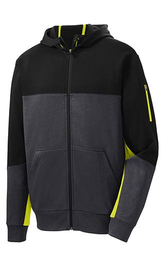 Sport-Tek Tech Fleece Colorblock Full Zip Hooded Jacket 4