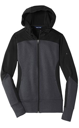 Sport-Tek Ladies Tech Fleece Colorblock Full Zip Hooded Jacket 3