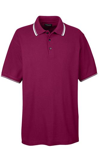 UltraClub Men's Short-Sleeve Whisper Pique Polo with Tipp 3