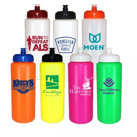 32oz. Sports Bottles with Push n' Pull Caps 1