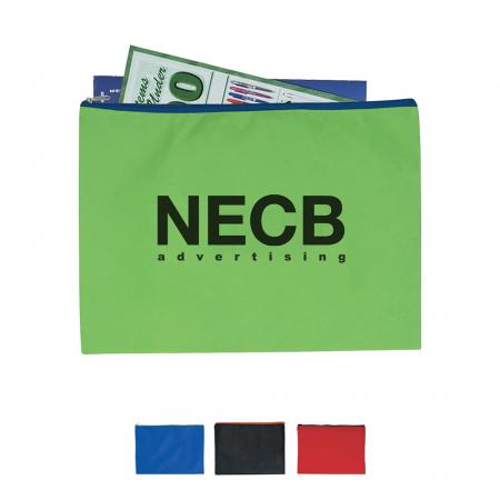 Non-Woven Document Sleeve With Zipper 1