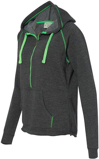 J. America - Women's Half-Zip Triblend Hooded Pullover Sweatshi 1
