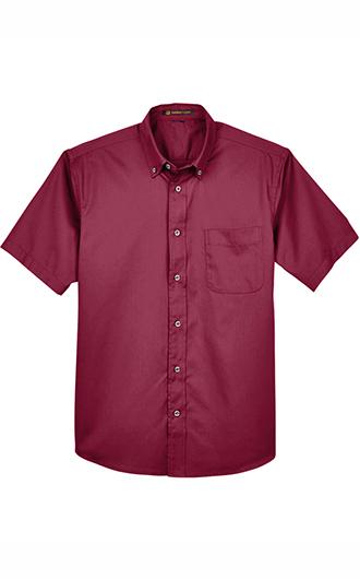 Harriton Mens Easy Blend Short-Sleeve Twill Shirt with Stain-R 3