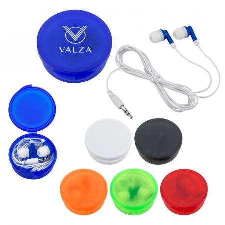 Ear Buds In Round Plastic Cases 1