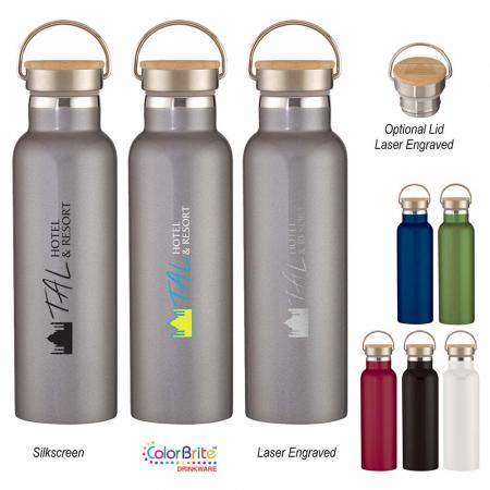 Tipton Stainless Steel Bottles With Bamboo Lid 21 oz. 2