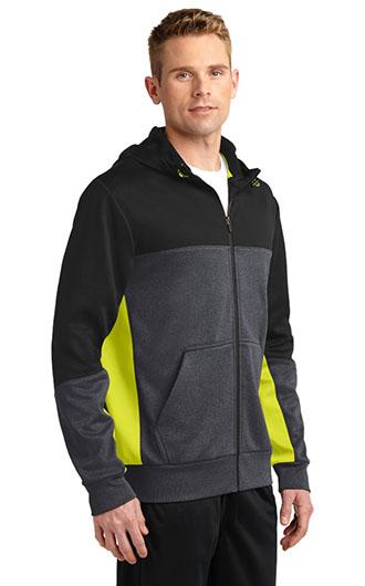 Sport-Tek Tech Fleece Colorblock Full Zip Hooded Jacket 1