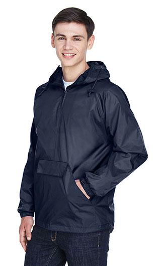 UltraClub Adult Quarter-Zip Hooded Pullover Pack-Away Jackets 3