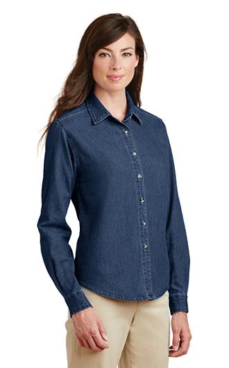 Port & Company - Women's Long Sleeve Value Denim Shirt 1