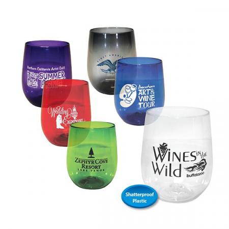 12 oz. Plastic Stemless Wine Glasses 1