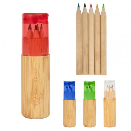 5-Piece Colored Pencil Set In Tube With Dual Sharpener 1
