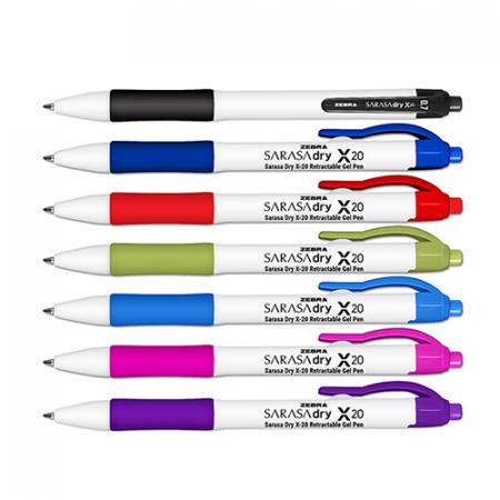 Zebra Sarasa Dry X-20-WH Retractable Gel Pen With White Body &am 1