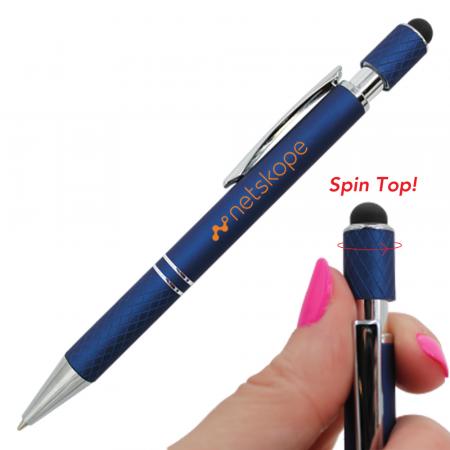 Halcyon Executive Metal Spin Top Pen with Stylus 2
