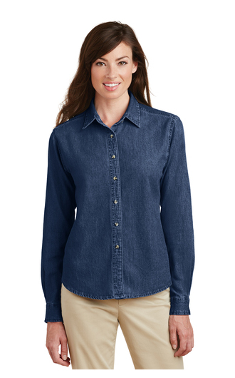 Port & Company Women's Long Sleeve Value Denim Shirts Thumbnail