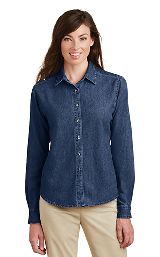Port & Company - Women's Long Sleeve Value Denim Shirt