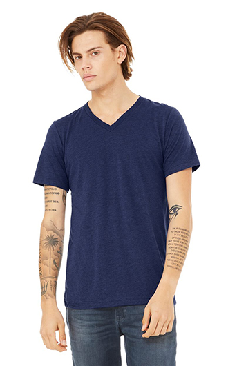 Bella  Canvas Unisex Triblend Short-Sleeve Deep V-Neck T-shirts