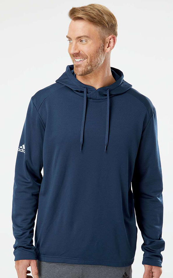 Adidas - Textured Mixed Media Hooded Sweatshirt