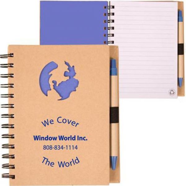 Recycle Die Cut Notebooks: Globe