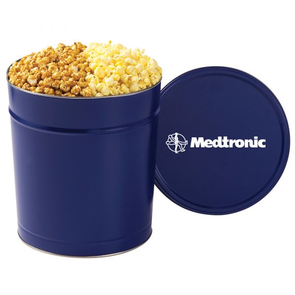 Medium 2 Way Popcorn 3.5 Gallon Tin - Caramel and Cheese Popcorn