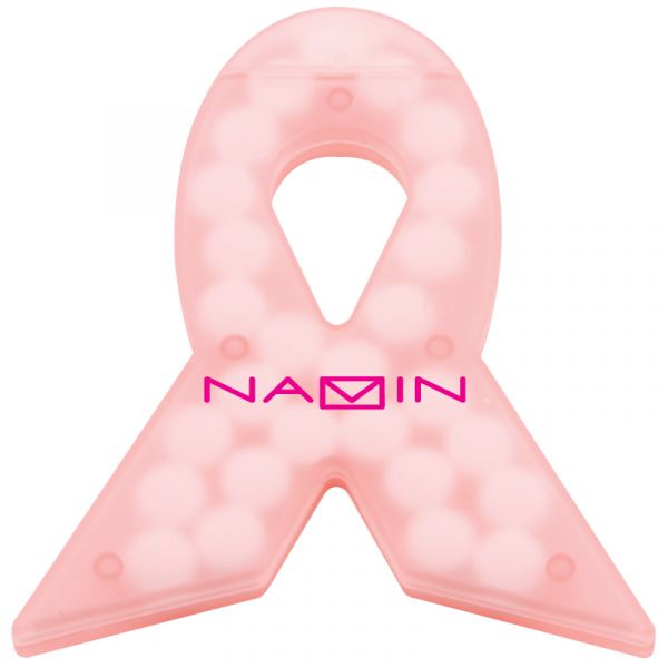 Breast Cancer Awareness Ribbon Shaped Credit Cards Mints