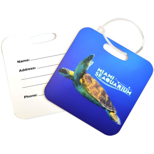 Square Metal Luggage Tags - Full Color