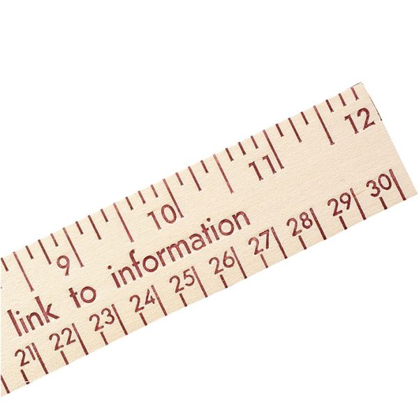 Natural Finish Wood Ruler - English and Metric Scale 12