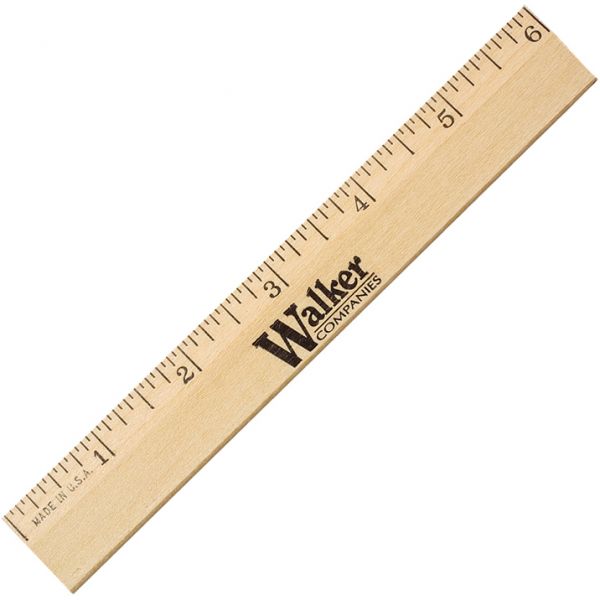 Clear Lacquer Beveled Wood Ruler 12