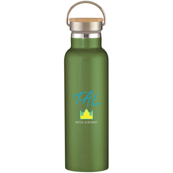 Tipton Stainless Steel Bottles With Bamboo Lid 21 oz. Full Color