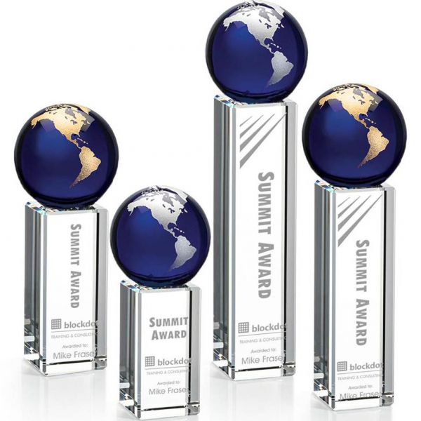 Luz Globe Award Blue with Gold