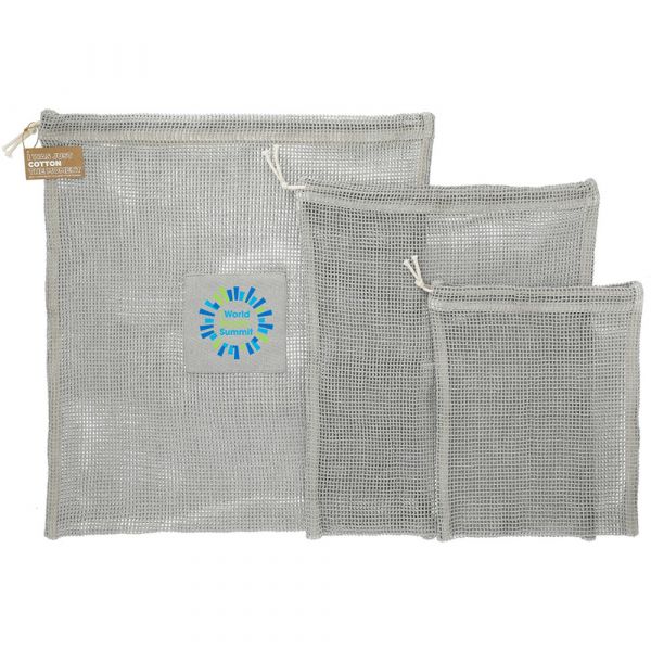 Recycled Cotton Mesh Cinch Pouch Set Thumbnail