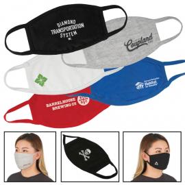 Cotton face masks that are branded as custom promotional items