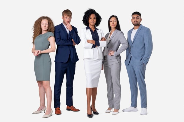 Team of corporate employees