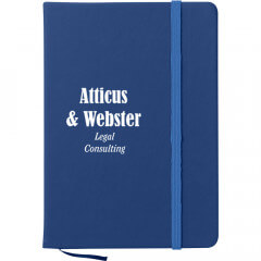 Matching Bookmark And Strap Closure. 80 Page Lined Notebook. PVC Cover. Price includes one color imprint, one location.